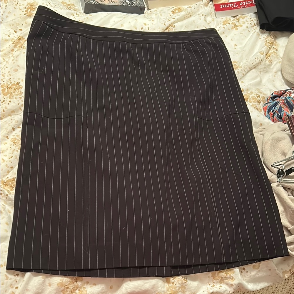 Black Pinstripe high-waisted Skirt